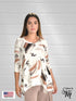3/4 SLEEVE SHARKBITE TUNIC TOP -T400